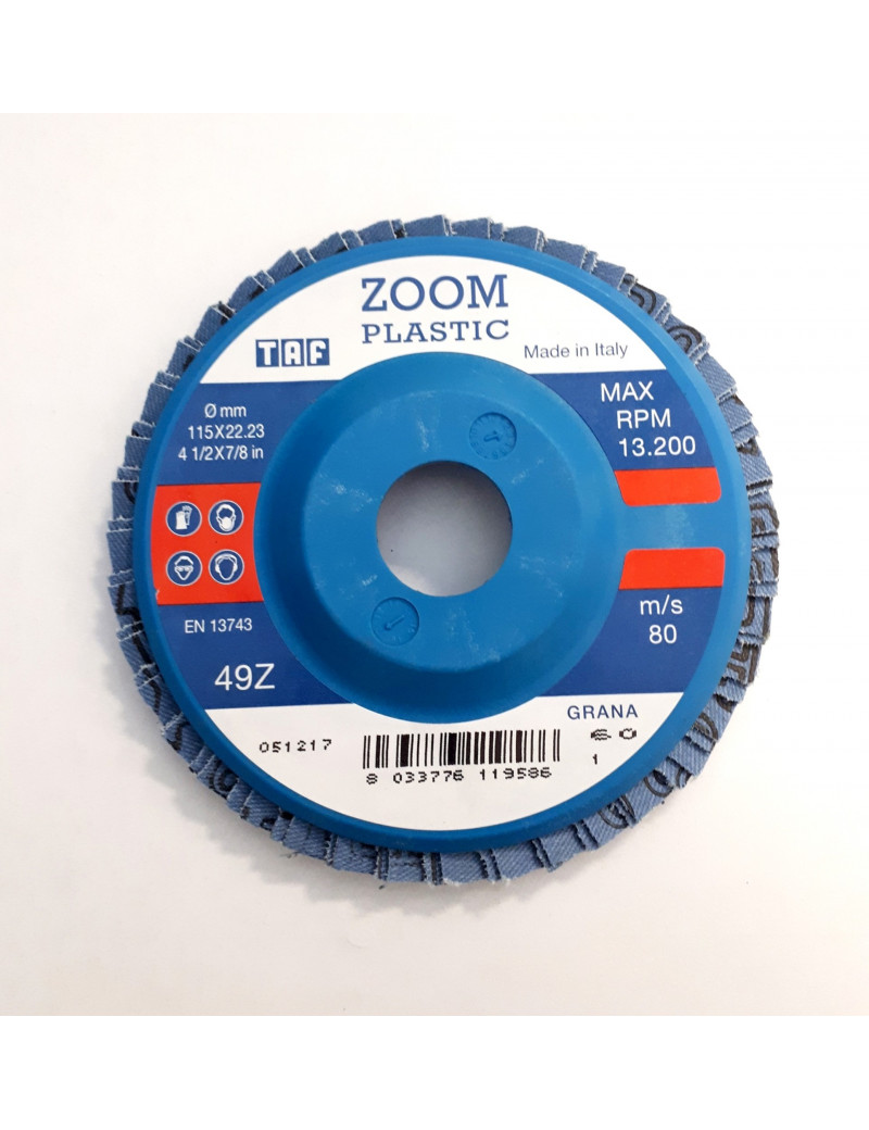 TAF ZOOM 49Z GRANA 40-DISCO LAMELLARE ALLO ZIRCONIO (FERRO E INOX) MADE IN ITALY