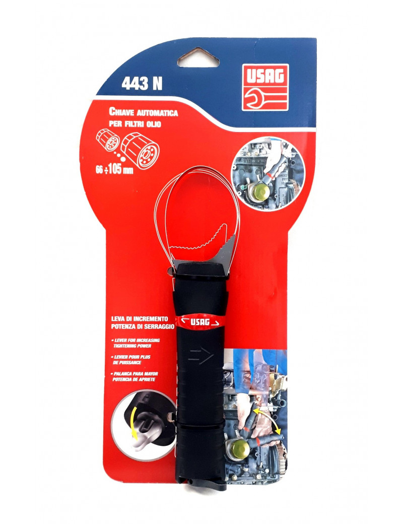 USAG 443 N - CHIAVE AUTOMATICA NASTRO RIPRESA RAPIDA FILTRI OLIO AUTOVETTURE